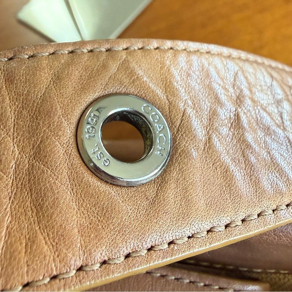 Vintage Rare Coach Leather Polka Dot Patchwork Shoulder Bag Silver Hardware - Picture 5 of 15